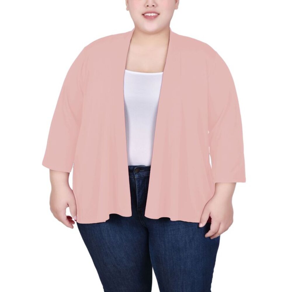 Plus Size Draped Open-Front Cardigan Sweater